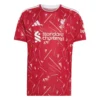Front view of the Liverpool 26/27 Home Kit with a deep-red base, all-over white geometric pattern, and white logos.