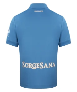 EA7 Napoli Home Jersey 26/27, back view in Centenary Blue with polo collar and no name or number.