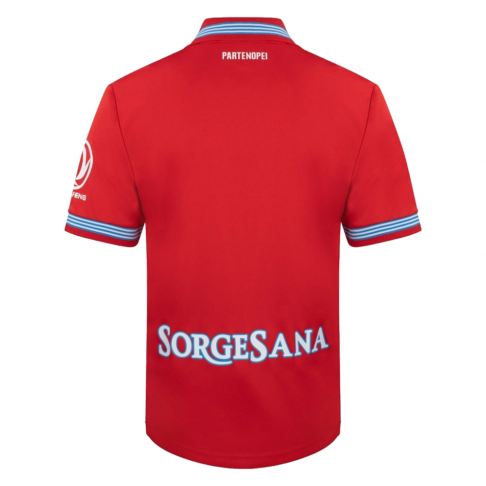 Back view of the red SSC Napoli Third Jersey 26/27 without name or number.